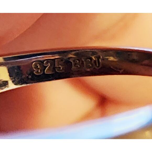 Citrine Halo Ring Size 8/Citrine Three Stone Ring/Oval Cut/ White Topaz Halo - Picture 6 of 6